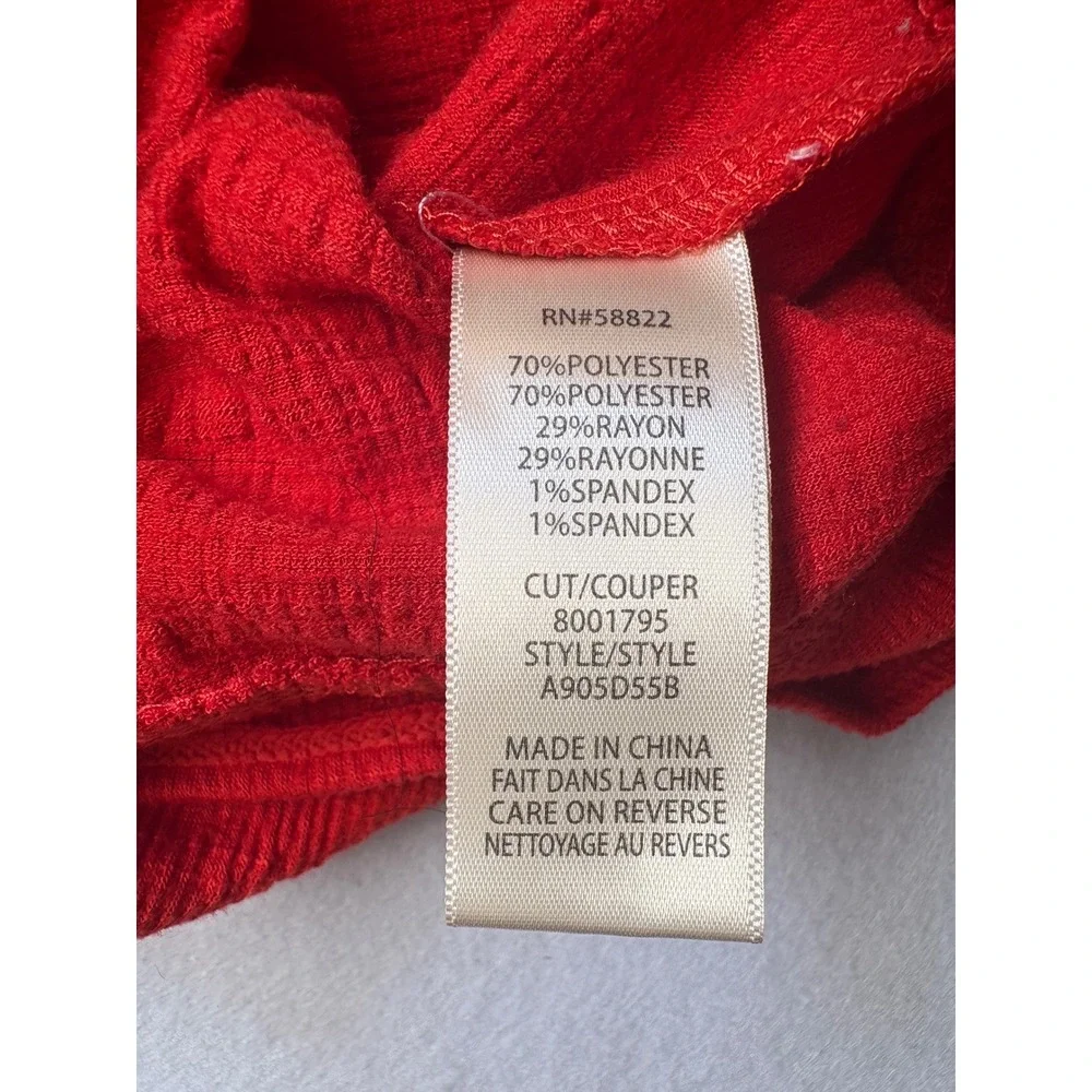 Max Studio Womens Red Tiered Sleeveless Mini Dress Tassel V-Neck size L - Picture 6 of 8